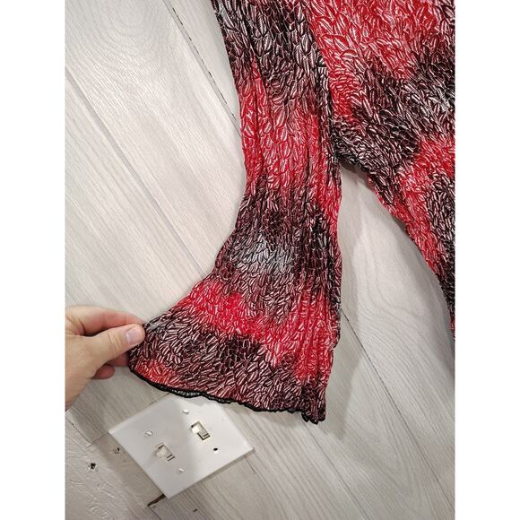 Whimsigoth Peasant top Size L Red Black lightweight Festival Boho Hippie Y2K - Picture 2 of 8